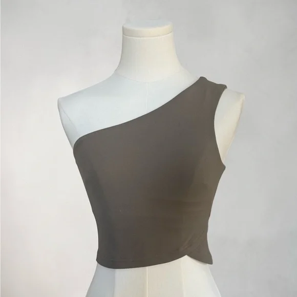 Lululemon Women’s One-Shoulder Cropped Sports Bra in Taupe! Size 2! - Picture 2 of 7